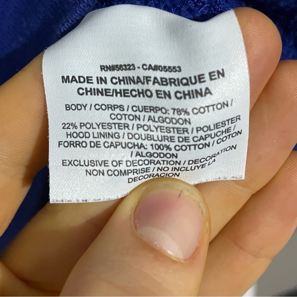 Nike Hoodie Men’s Small Full Zip Blue Spell Out Logo Graphic Print Activewear - Picture 4 of 12